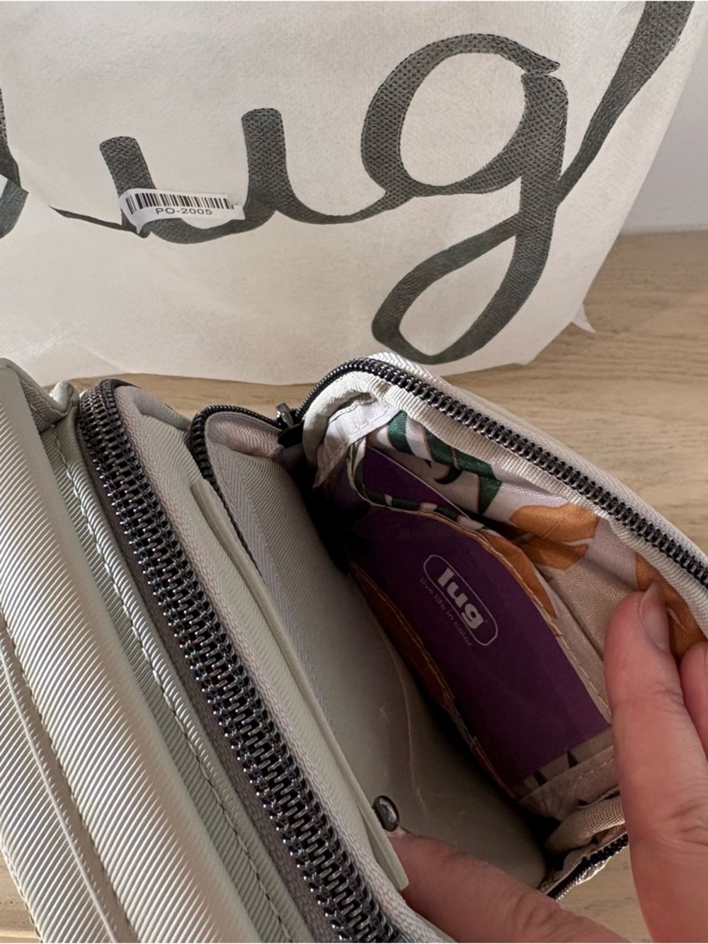 LUG | Satin Luxe Skeeter Mini Bridge Crossbody Bag | Pebble - Picture 4 of 5